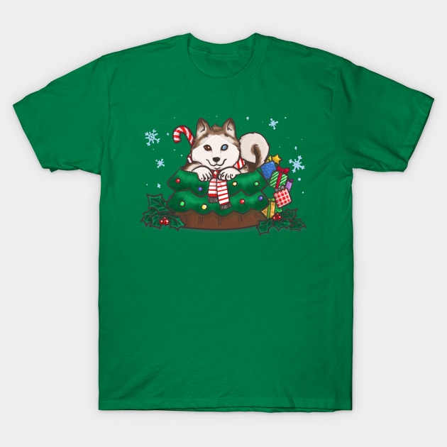 Cafe Pups: Special - Peppermint Mocha Husky T-Shirt by CharismaCat